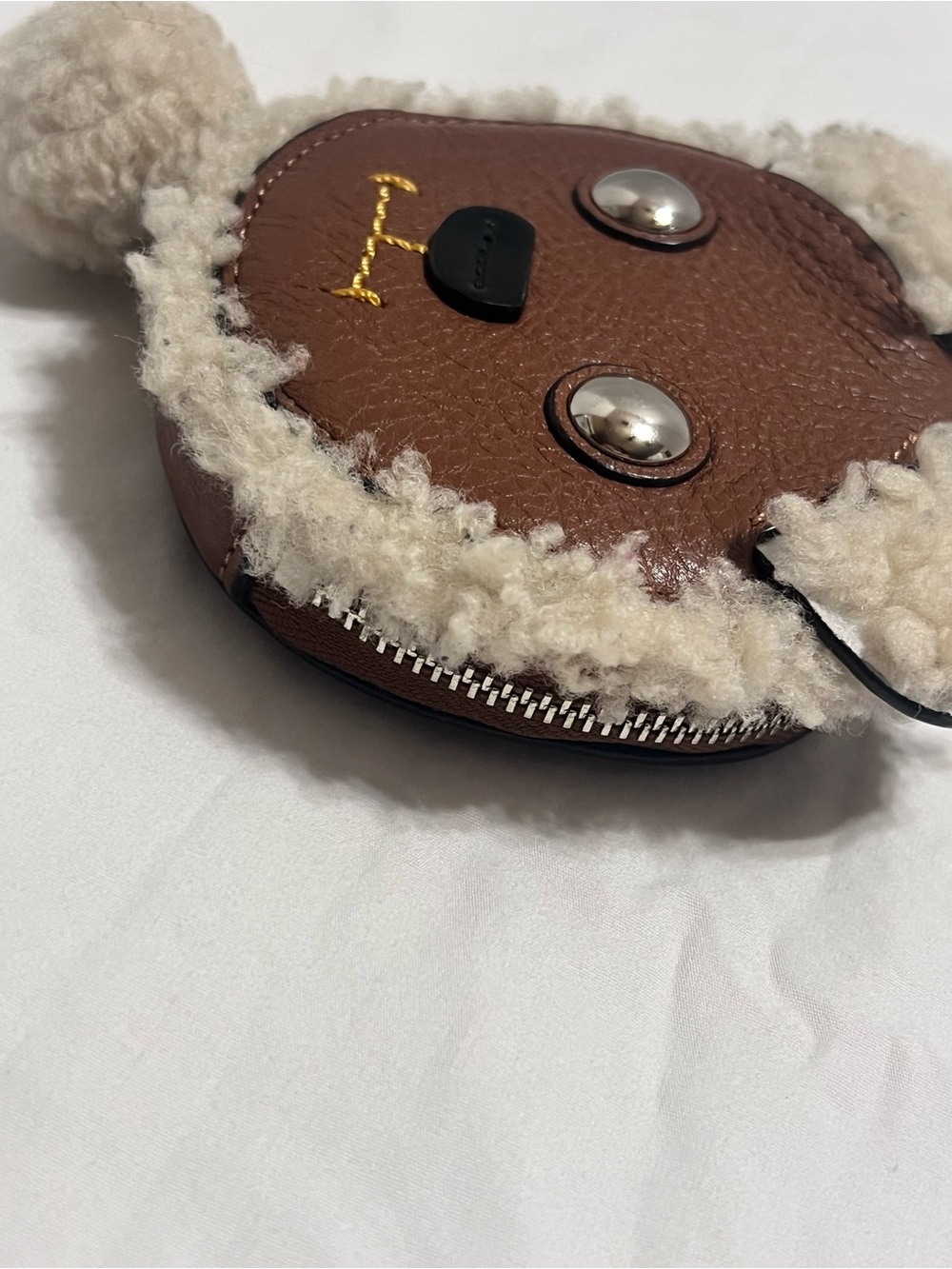 Extremely Rare Coach F64710  Teddy Bear Leather and Shearling Coin Purse - Picture 10 of 16